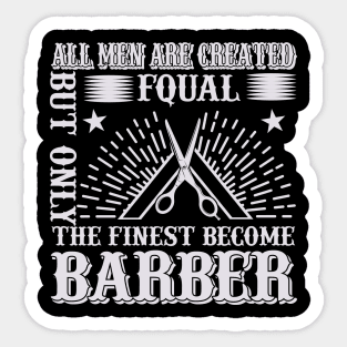 Barber Design All Men Are 62 Sticker